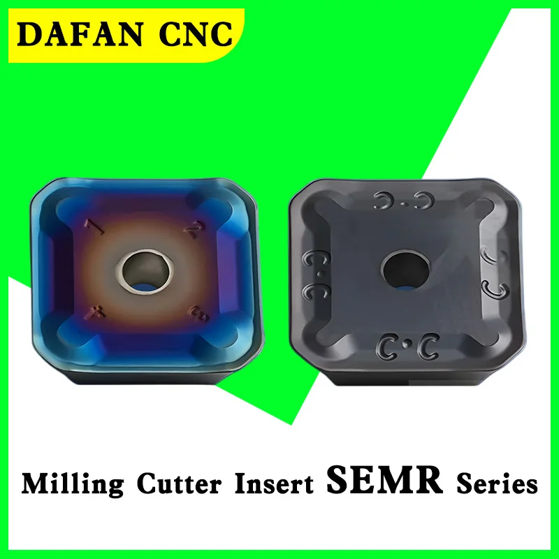 

SEMR1203/1504-1234 45 ° Небольшая квадратная фрезерная вставка с ЧПУ для чернования нержавеющей стали, высокопроизводительный фрезерный инструмент ​