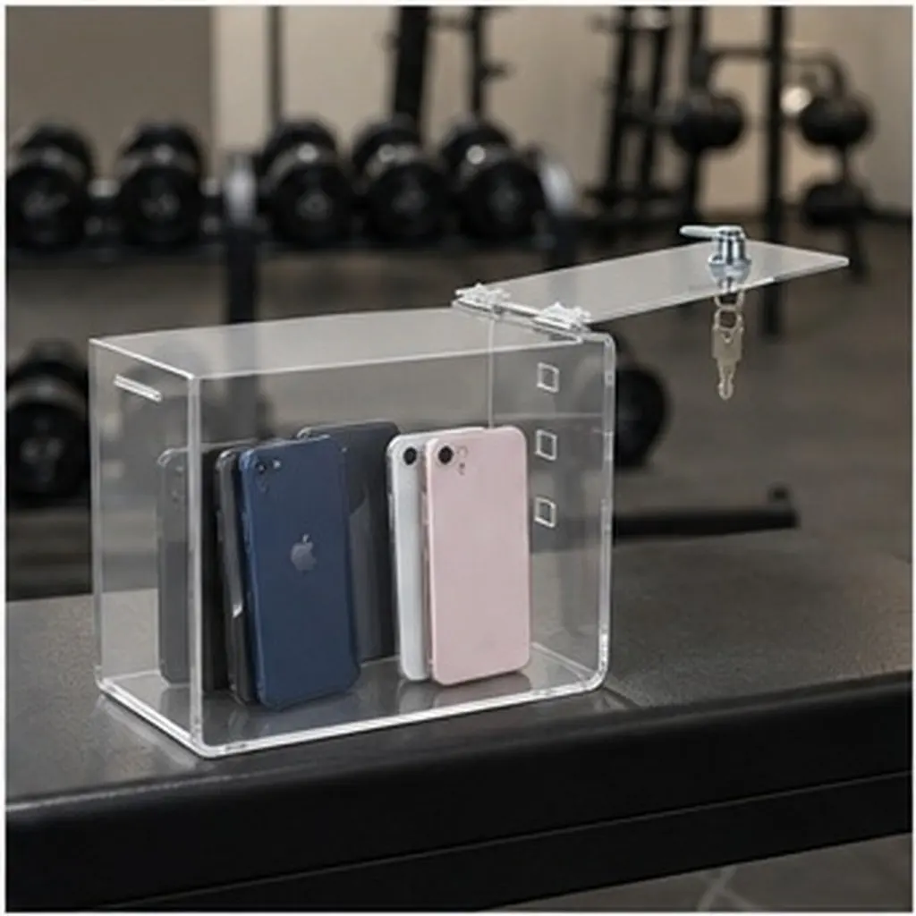 10-capacity-cell-phone-storage-locker-acrylic-organizer-keyed-cam-lock-office-classroom-employee-secure-device-deposit-box