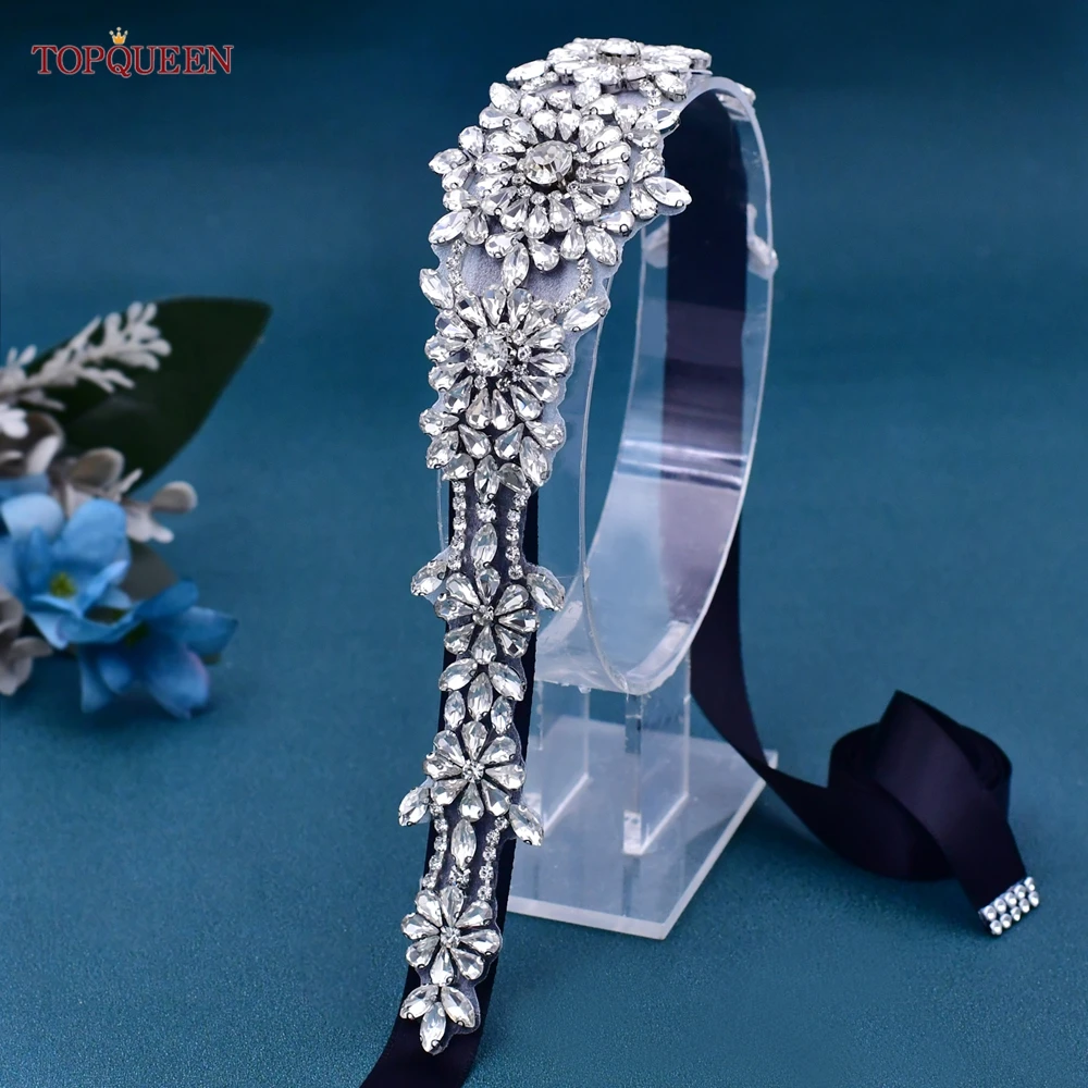 

TOPQUEEN S105 Belts for Women Rhinestone Bridal Luxury Design pasy pasek damski ceinture femme luxe strass cinturon diamantes