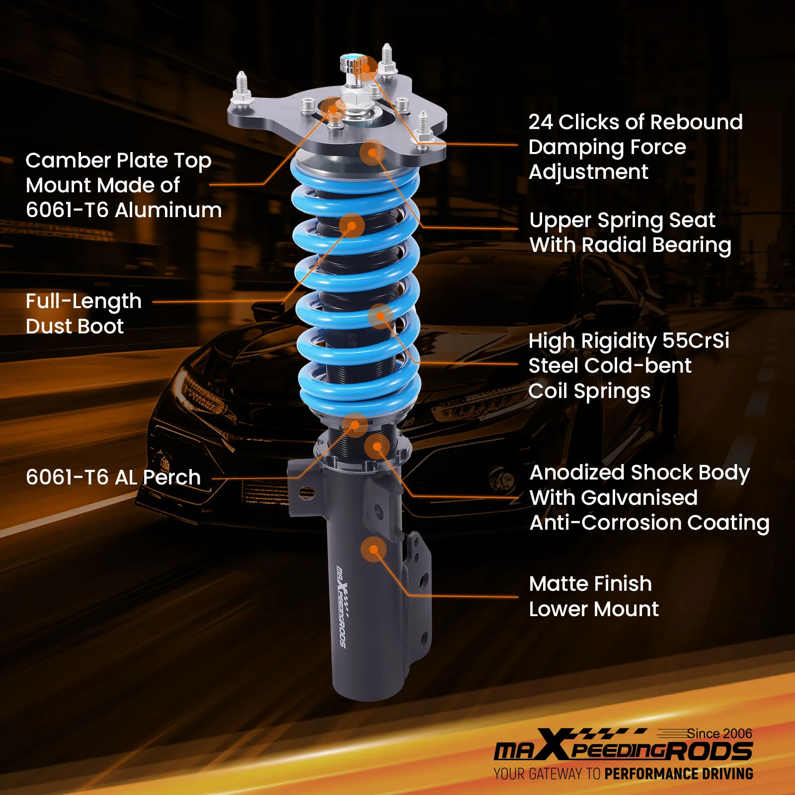 Kit de suspensão Coilovers de 24 níveis para Mercedes-Benz Classe E W212 4Matic 2010-16