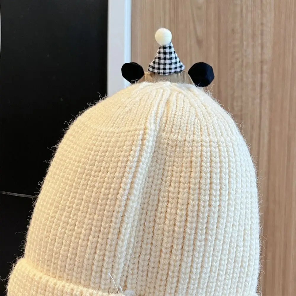 Cartoon Bear Winter Baby Crochet Hat Cold-Resistant 3-18 Months Toddler's Knitted Hat Windproof Breathable Ear Protection Hat