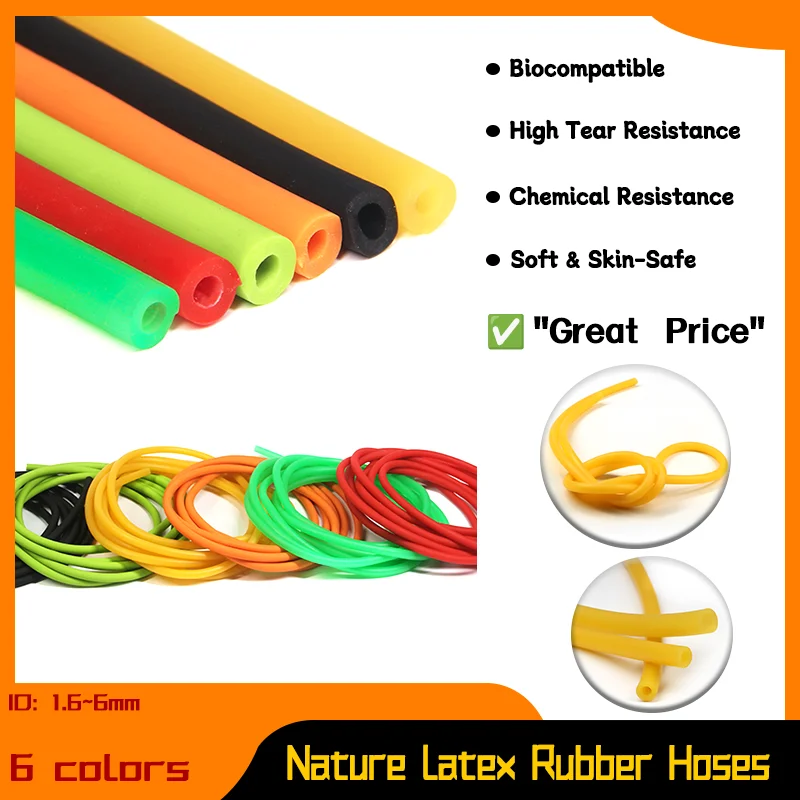 

1.6~6mm Tension Belt Multi-colors Slingshot Catapult Surgical Medical Speargun Band Rubber Tube 1/3/5m Nature Latex Rubber Hoses
