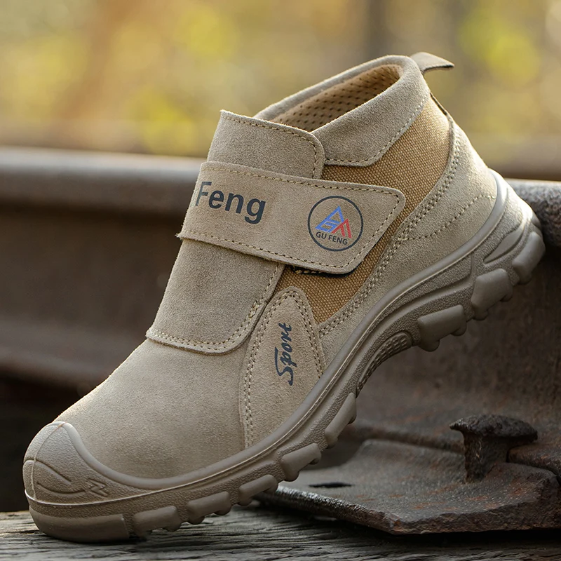 Welding Safety Shoes Anti-Scald Steel Toe Boots for Men/Women Anti-Smash & Puncture Proof Wear-Resistant Suede Work Shoes