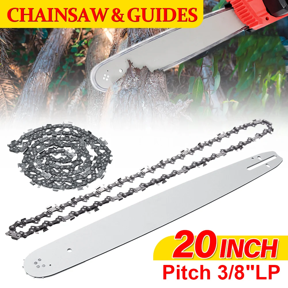 20 Inch Chainsaw Guide Bar with 1/2/3Pcs Metal Chainsaw Chain 20