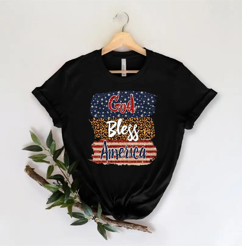 God Bless America Shirt, 4th Of July Shirt, Independence Day Patriotic American Flag Shirt,America Freedom 100% Cotton goth y2k