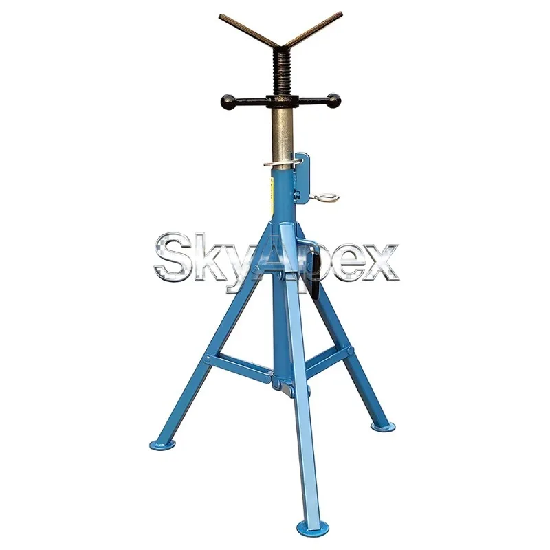 V-Head Pipe Support Stand Adjustable Height Pipe Rack Load Capacity 1134kg Foldable Pipe Stand For Pipeline Construction Welding