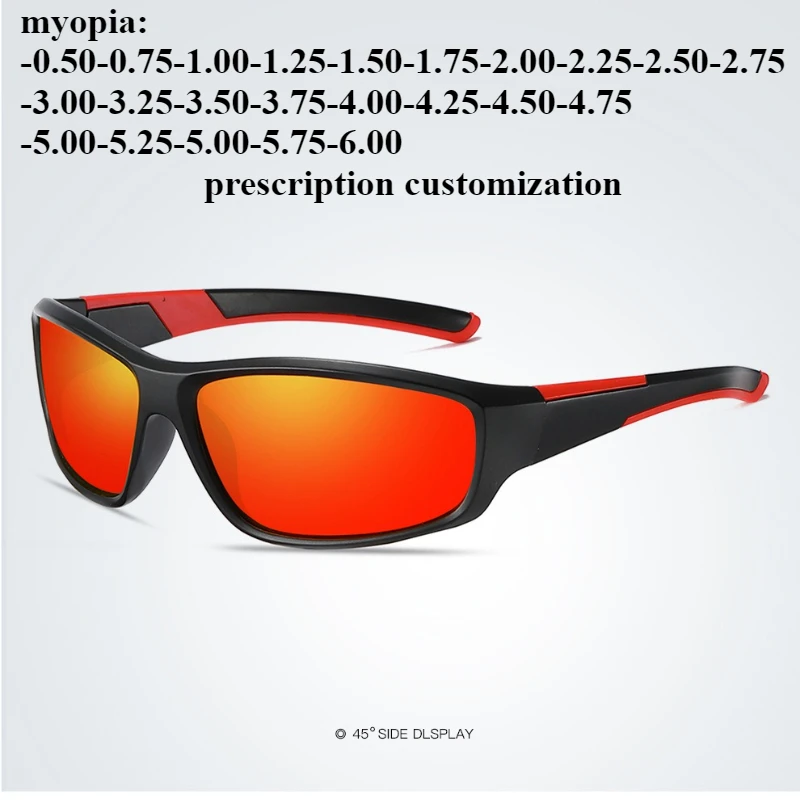 

65-20 new men's sports glasses cycling polarized sunglasses driving sunglasses custom myopia prescription - 1.00-1 50-2.00