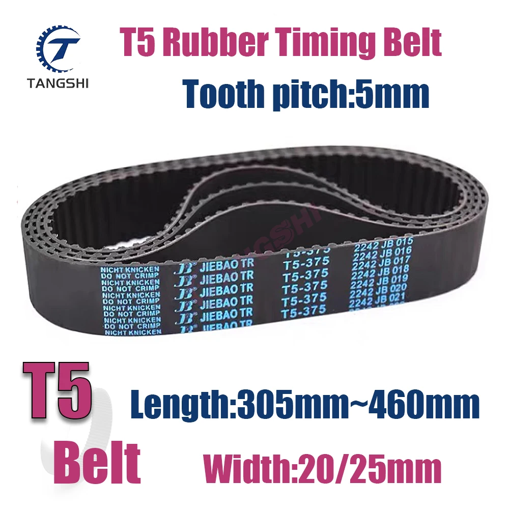 T5 Timing Belt Width20/25mm Length 305 310 315 320 325 330 335 340 345~405 410 415 420 425 430 435 440 445 450 455 460mm T5 Belt