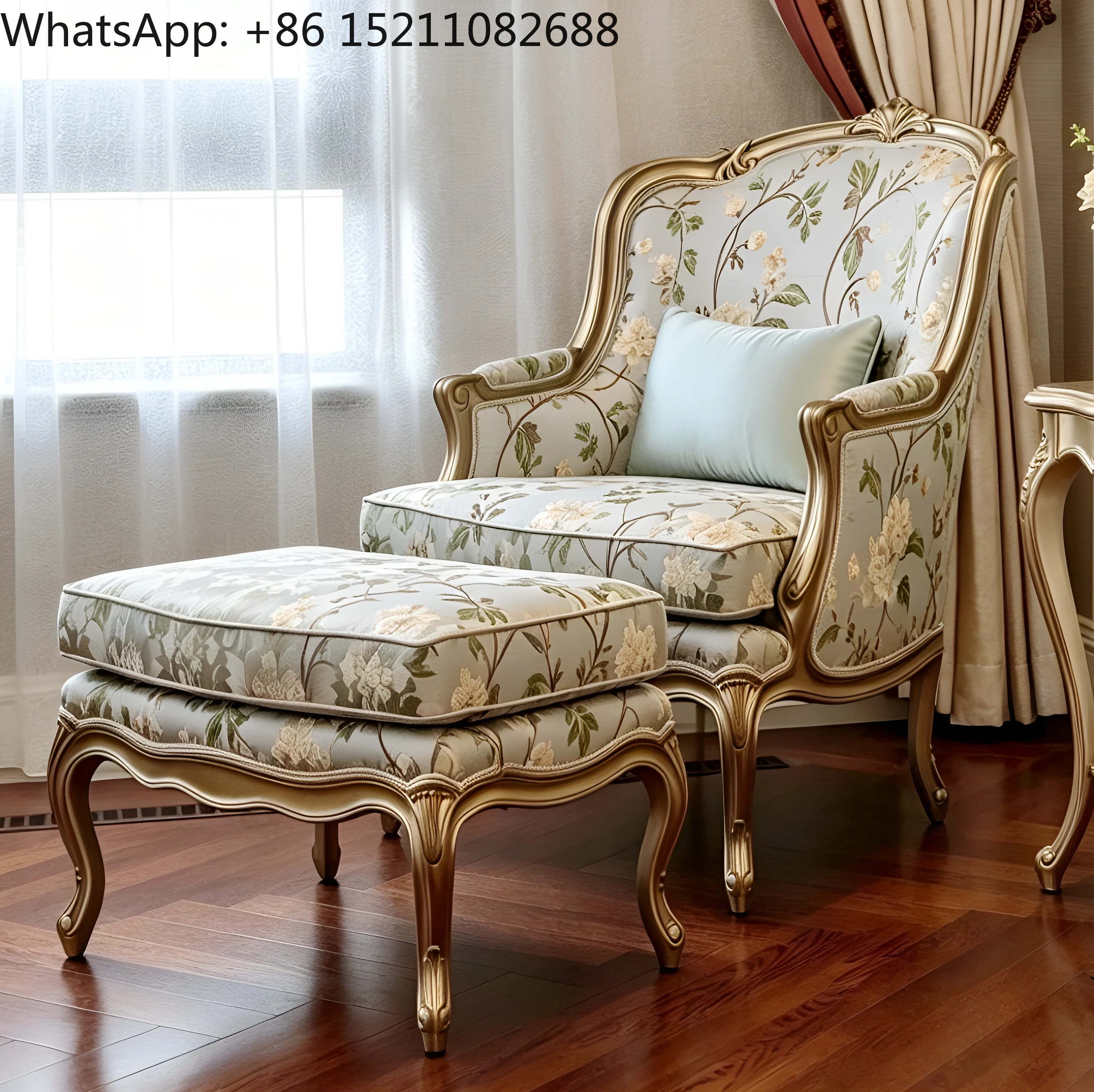 XMH solid wood carving jacquard embroidery sofa chair living room luxury leisure tiger chair