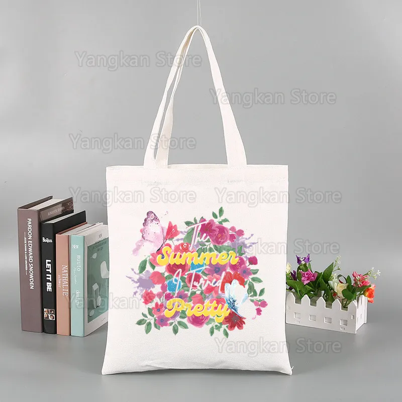 The Summer I Turned Pretty Handbags Cloth Canvas Tote Bag Shopping Women Eco Reusable Shoulder Bags bolsas de tela