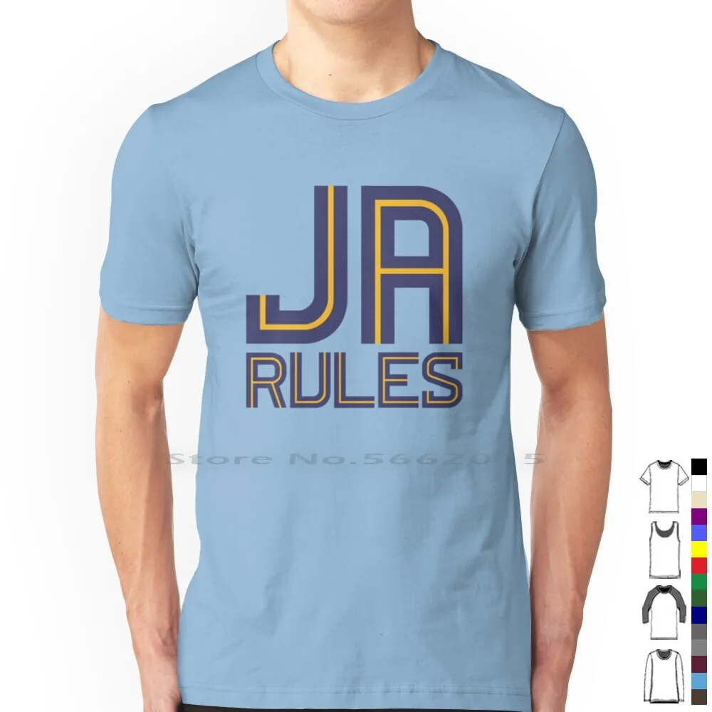 Ja Rules-Light Blue T Shirt 100% Cotton Grit And Grind Ja Morant Morant Memphis Morant Grizzlies Memphis Tennessee Basketball