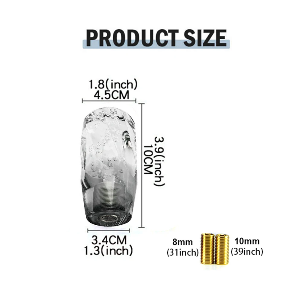 10cm 15cm Car Manual Shift Knob Gear Shifter Head Shift Knob Stick Crystal Transparent Bubble Throw Gear Shifter