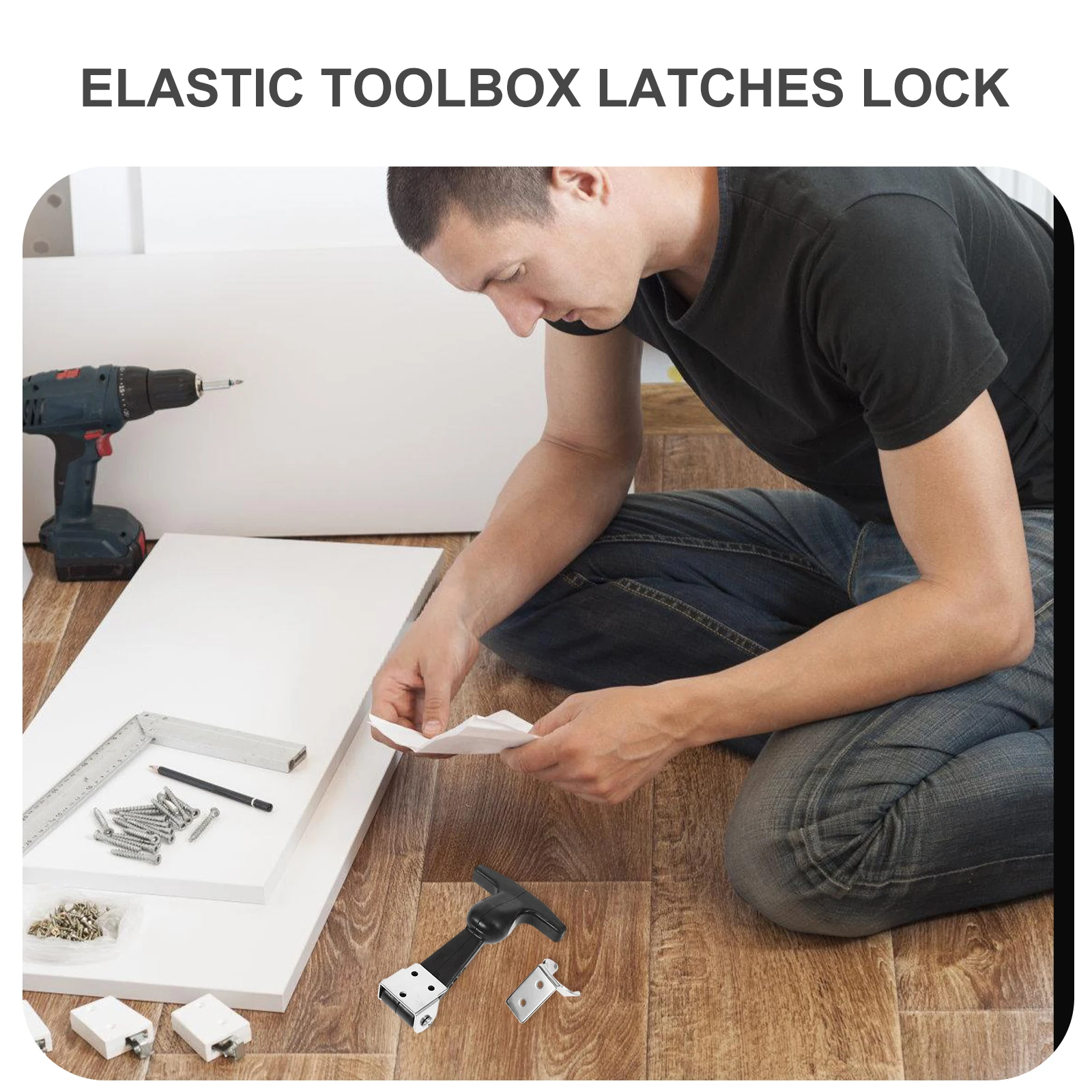 

5Pcs Heavy Duty Rubber Latch T-Hook Lock for Tool Box, Car Hood and Electrical Equipment Secure Lock