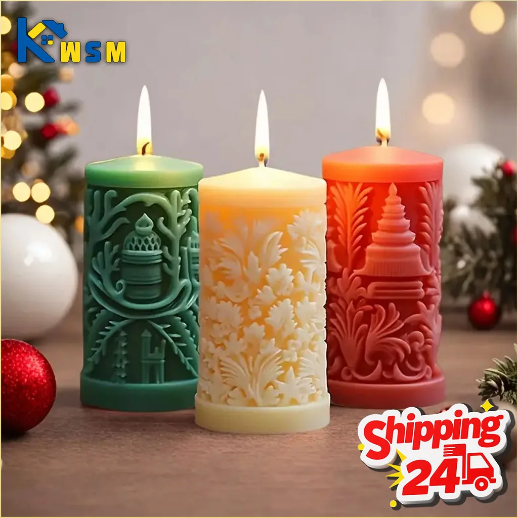 1–4 Stück Weihnachtssäule, Aromatherapie-Kerze, Silikonform, perfekt für Feiertage und DIY-Geschenkeherstellung