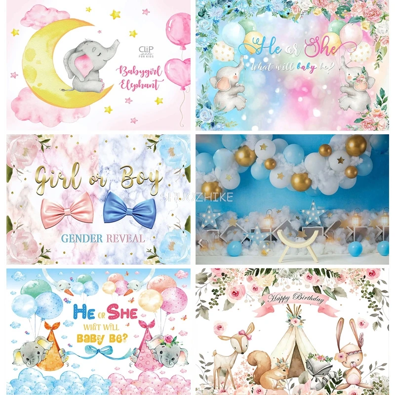 

SHUOZHIKE Children's Newborn 1st Birthday Background Cartoon Elephant background Photo Studio Photography Props MM-01