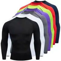 Haut de course à compression pour hommes, chemise à manches longues, vêtements de sport pour hommes, vêtements de sport à séchage rapide, tee-shirt de fitness, haut de musculation pour l'entraînement 6