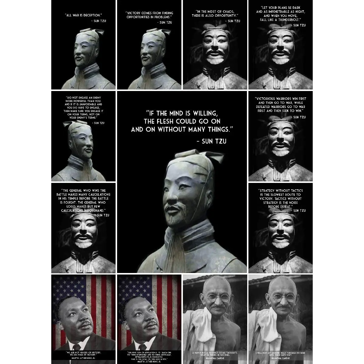 SUN TZU Mind Flesh Poster  Mancave Wall Art Inspirational Prints Home Decor Interior Design Motivational Wall Decor