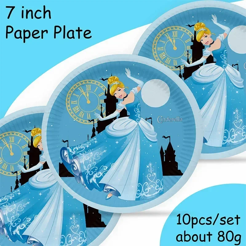 Cinderella Fairytale Birthday Banner Party Decorations Paper Tableware Cake Topper Latex Balloons Baby Shower Party Supplies