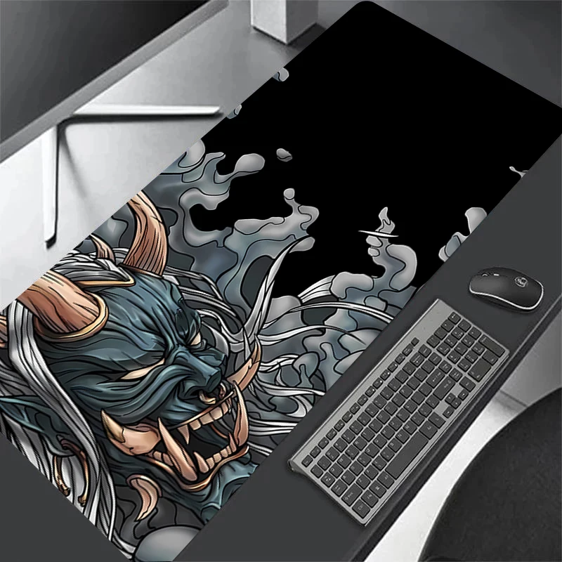 Ghost Face Anime Mouse Pad Japanese Game Devil Black Deskmat Computer Keyboard Mousepad XXL Computer Gamer Laptop ghost head mat