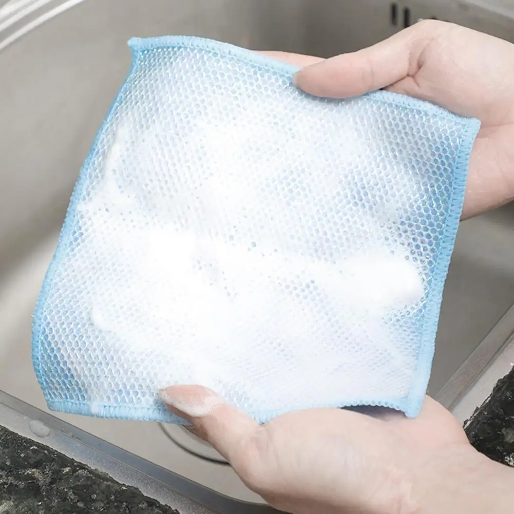 

Reusable Kitchen Cloth Wet Dry Dishcloth 5pcs Kitchen Dishcloth Set with Advanced Mesh Weaving Technology for Double Sturdy