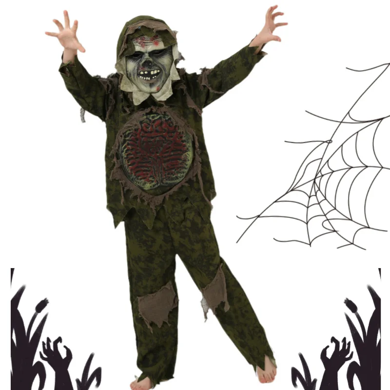 

Carnival Creepy Intestines Zombie Skull Costumes Cosplay Gross Mask Skeleton Camouflage Clothing Swamp Monster Party