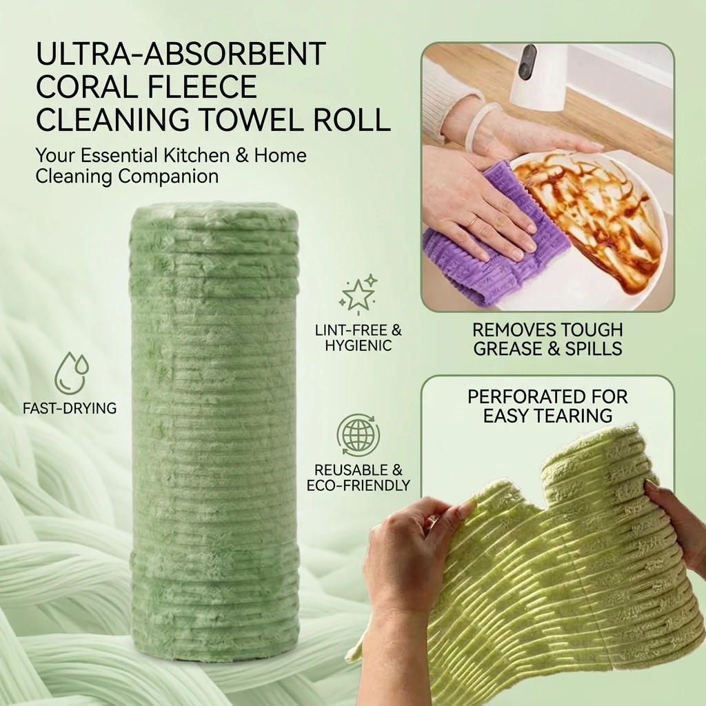 20 Pces Hand Torn Bamboo Fleece Towel Ultra-Fine Fiber Wrap Thickened Kitchen Specific Dishwashing Lazy Cloth