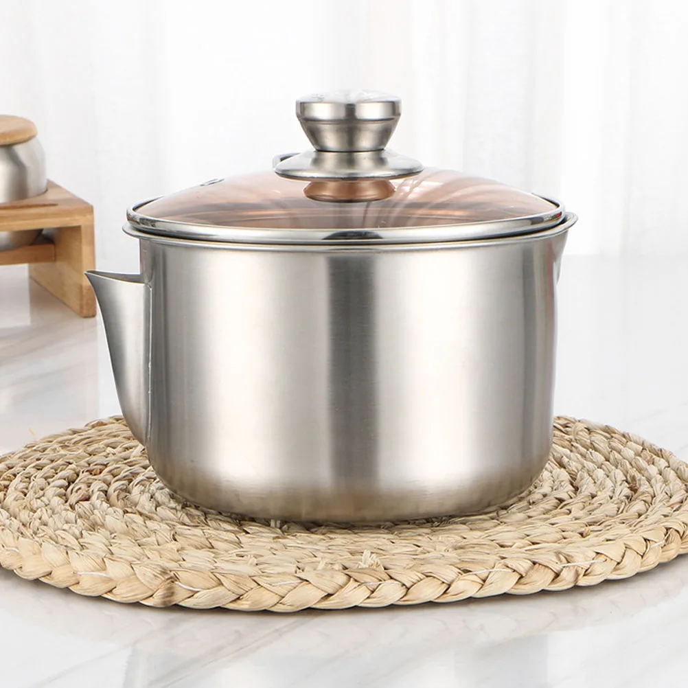 

Stainless Steel Soup Pot Oil Separation Milk Pan 2L Nonstick Cooking Pan For Induction Cooker Kitchen Cookware