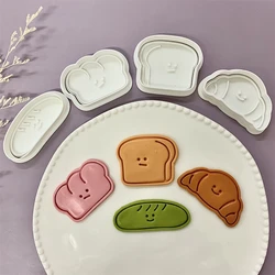 Bear Bread Expression Cookie Cutters 3D Plastic Biscuit Mold Cookie Stamp DIY Fondant Cake Mould Kitchen Baking Pastry Bakeware