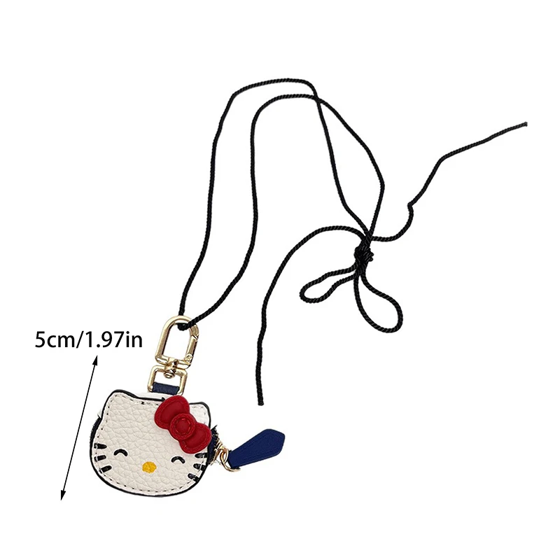 Hello Kitty lederen sleutelhanger |   Kawaii (echt leer reliëf, aanpasbare naammigravure, metalen draaibare haak)