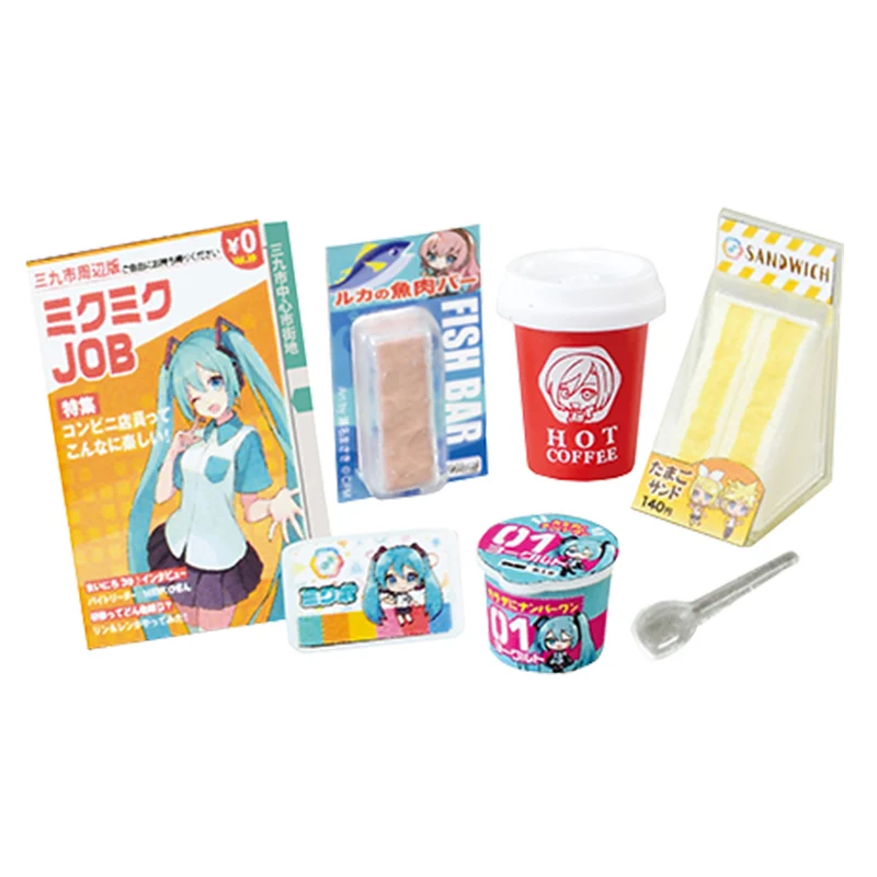 Re-Ment Anime Hatsune Miku 39 tienda de conveniencia caja ciega Kaito Kawaii accesorios de comida en miniatura modelo coleccionar juguete regalo de cumpleaños