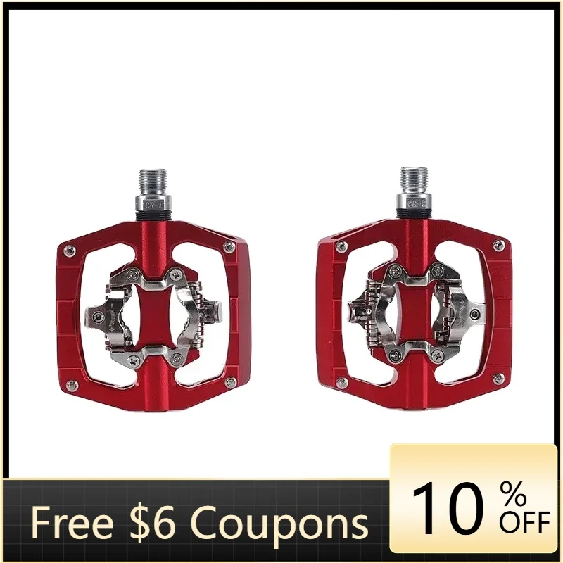 

STLF New Lightweight Self-Locking SPD Bike Pedals 3 Bearings Aluminum Alloy Side Lights MTB BMX Cr-Mo Spindle Nylon Steel Materi