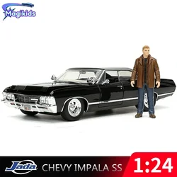 Jada-coche de aleación de Metal fundido a presión para niños, vehículo de juguete de alta simulación, modelo Chevrolet Impala SS Sport Sedan, colección de regalos, 1:24, 1967