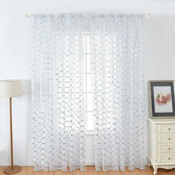 Hot Stamping Curtain Luxury Curtains for Living room Vertical Curtains silver tulle wedding decoration curtain cortinas