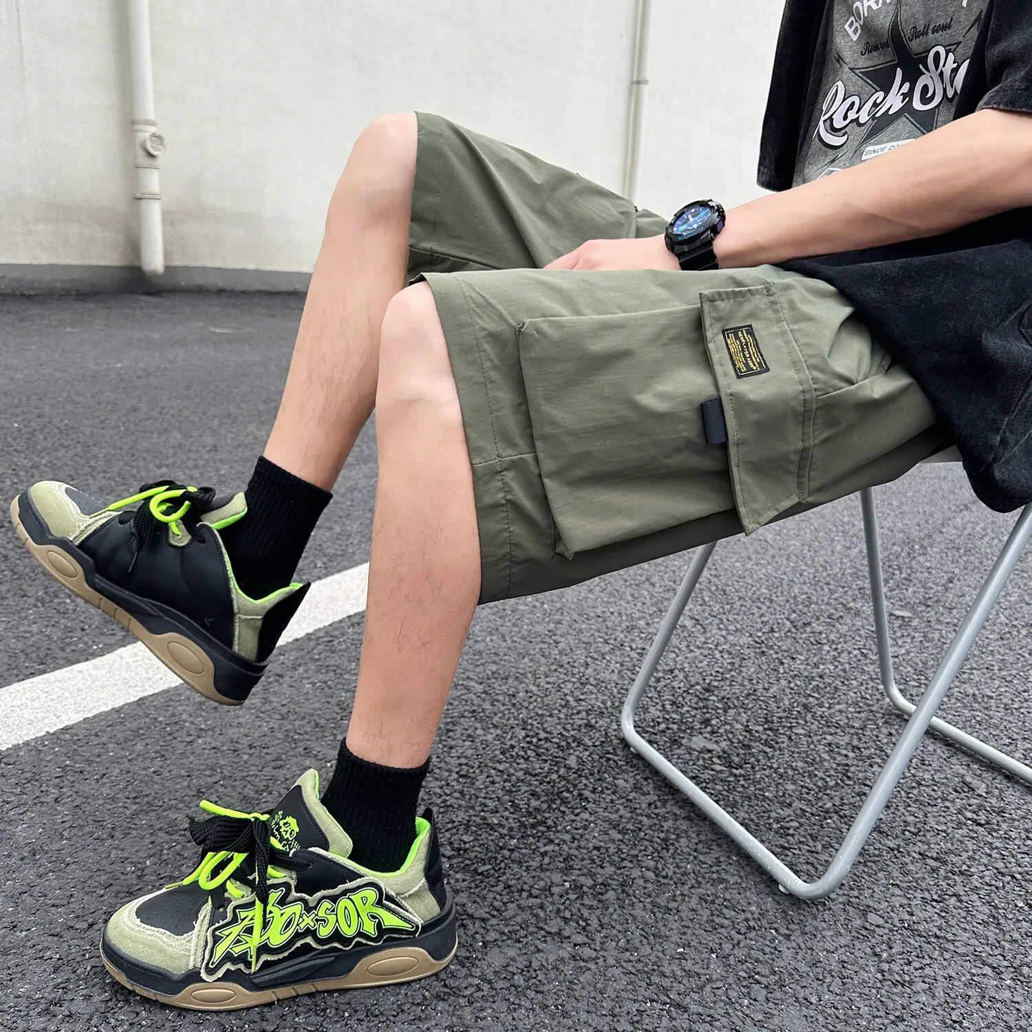 LAPPSTER Y2k Khaki Baggy Cargo Shorts Summer Shorts Men Designer Quick Drying Vintage Casual Jogger Shorts 5XL Free Shipping - Image 5