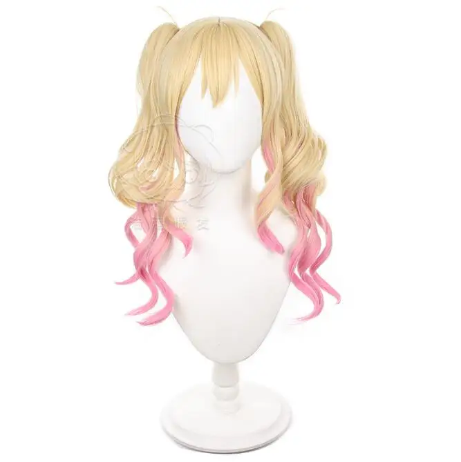 

Synthetic Wig Short Curly Straight Blonde Pink Gradient Anime Cosplay Women Hair Heat Resistant Wig for Party