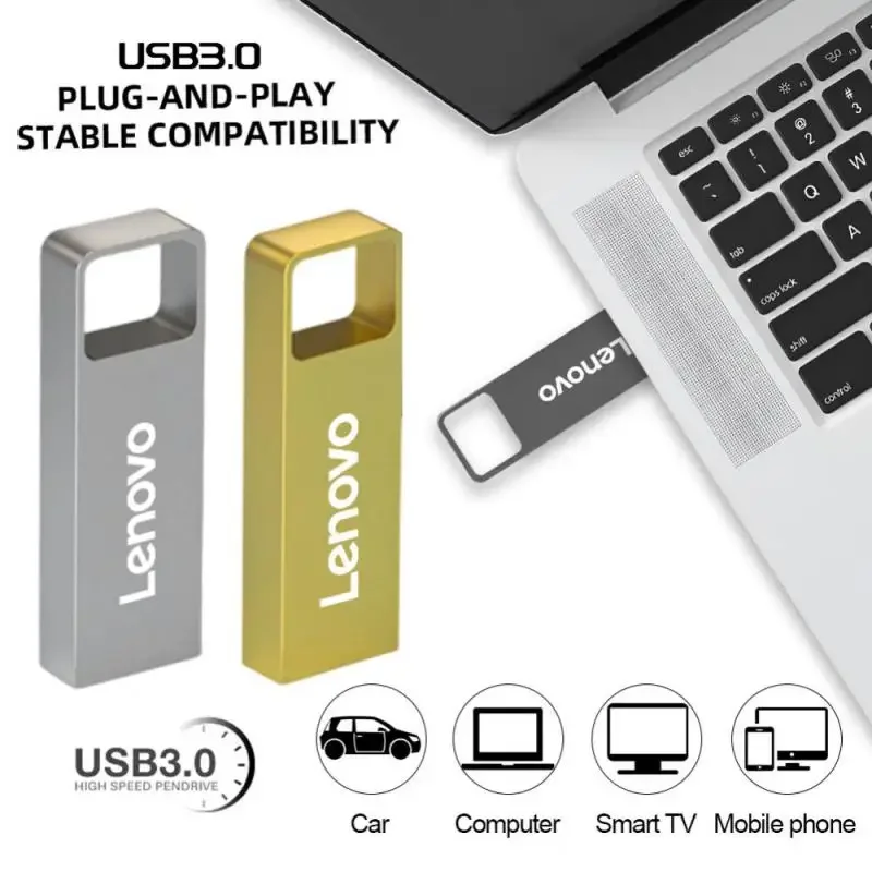 Lenovo USB 3.1 Original U Drive 2TB 1TB 512GB Type-C Interface Pen Drive Mobile Phone Mutual Transmission Portable USB Memory