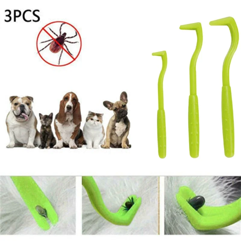 3pcs/set Flea Removal Tool Hook Louses Pliers Remover Hook Ick Removal Tool Pet Supplies Tick Picker Flea Removal Tool Pet Comb