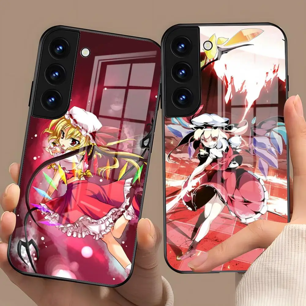 TouHou P-Project F-Flandre Phone Case For Samsung S26 S25 S24 FE S23 S22 S21 Plus S20 Ultra Note20Ultra Black Glass Cover