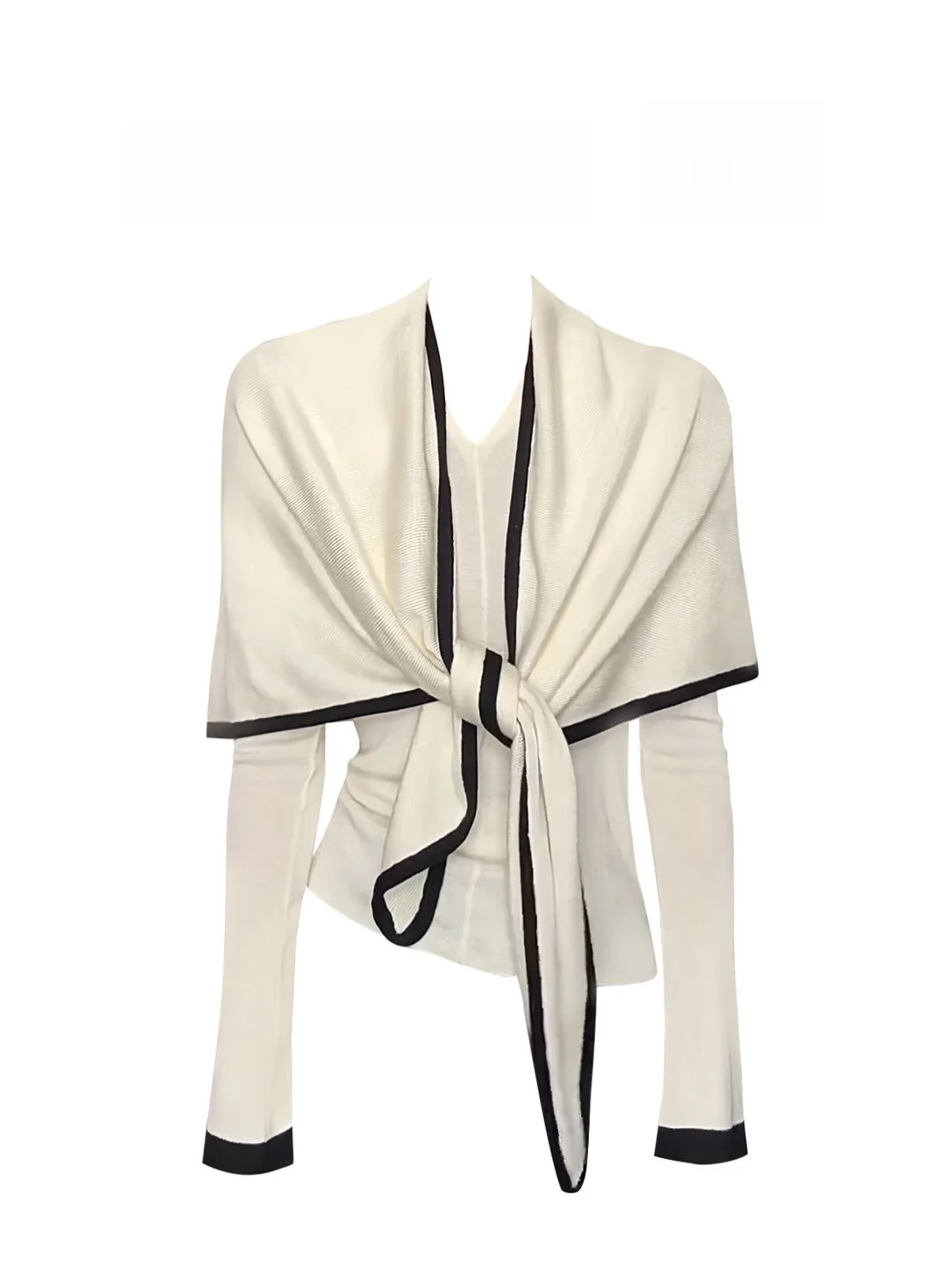 

Early Autumn 2025 New Design e awl Long Sve Knitted Top Women Faionable Ele Slimming Top True Two-Piece