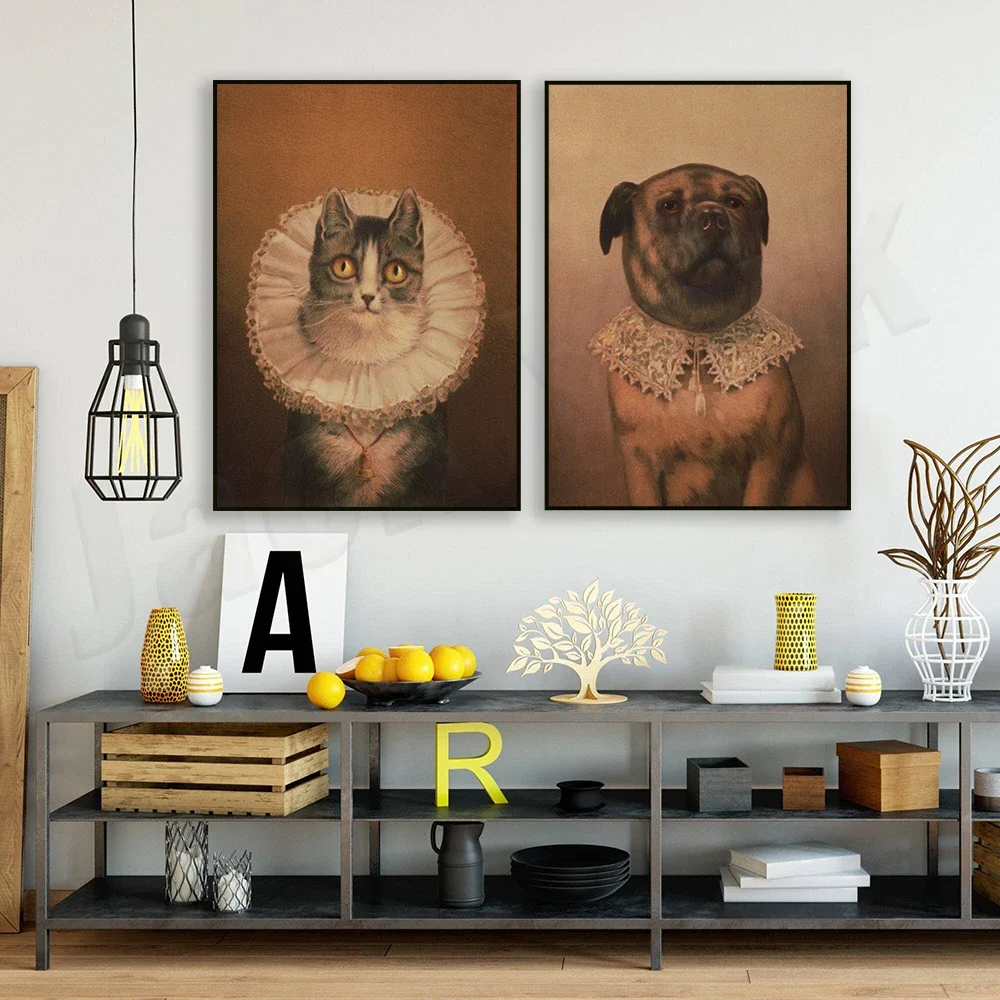 Royal Cat Print, Dog Portrait, Victorian Animal Poster, Vintage Pet Portrait Poster, Cat Print, Fun Wall Decor, Housewarming