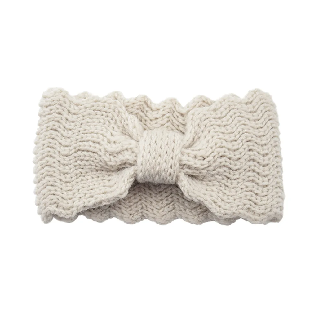 

Soft Fleece Headband Winter Warm Stretchable Yoga Hair Band for Women Comfortable Knitted Headwrap with Solid Bow