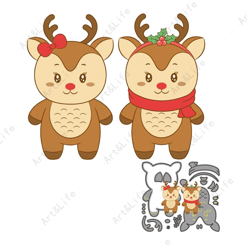 2 w 1 Metal wykrojniki Gingerbread Man Christmas Deer szablony do robienia Scrapbooking, rzemiosło tłoczenie foremki do wycinania forma do wycinania