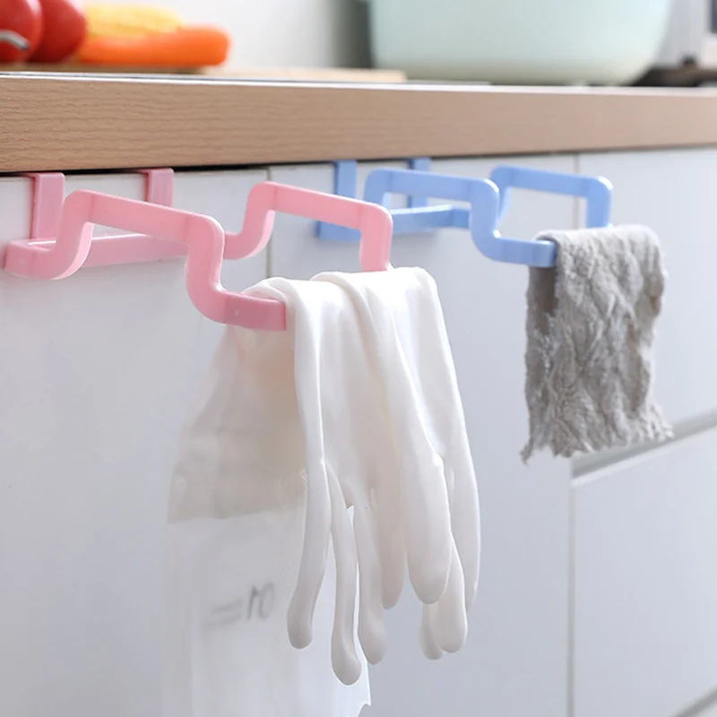 Cabinet Door Towel Hanger Rack Paper Roll Holder Shelf Closet Organizer Stand No Punching Under Table Floating Storage Rack Hook