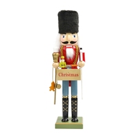 40cm Nutcrackers Puppet Soldier Decoration Creative Gift Christmas Wooden Dolls Handcraft Ornament Home Party Drop Shipping