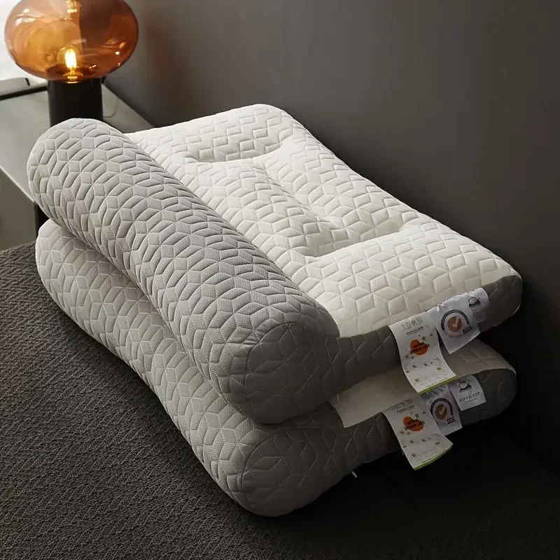 Almohada ergonómica súper 3D, almohada para dormir, protege el cuello, columna, almohada ortopédica para contorno, ropa de cama para todas las posiciones de dormir