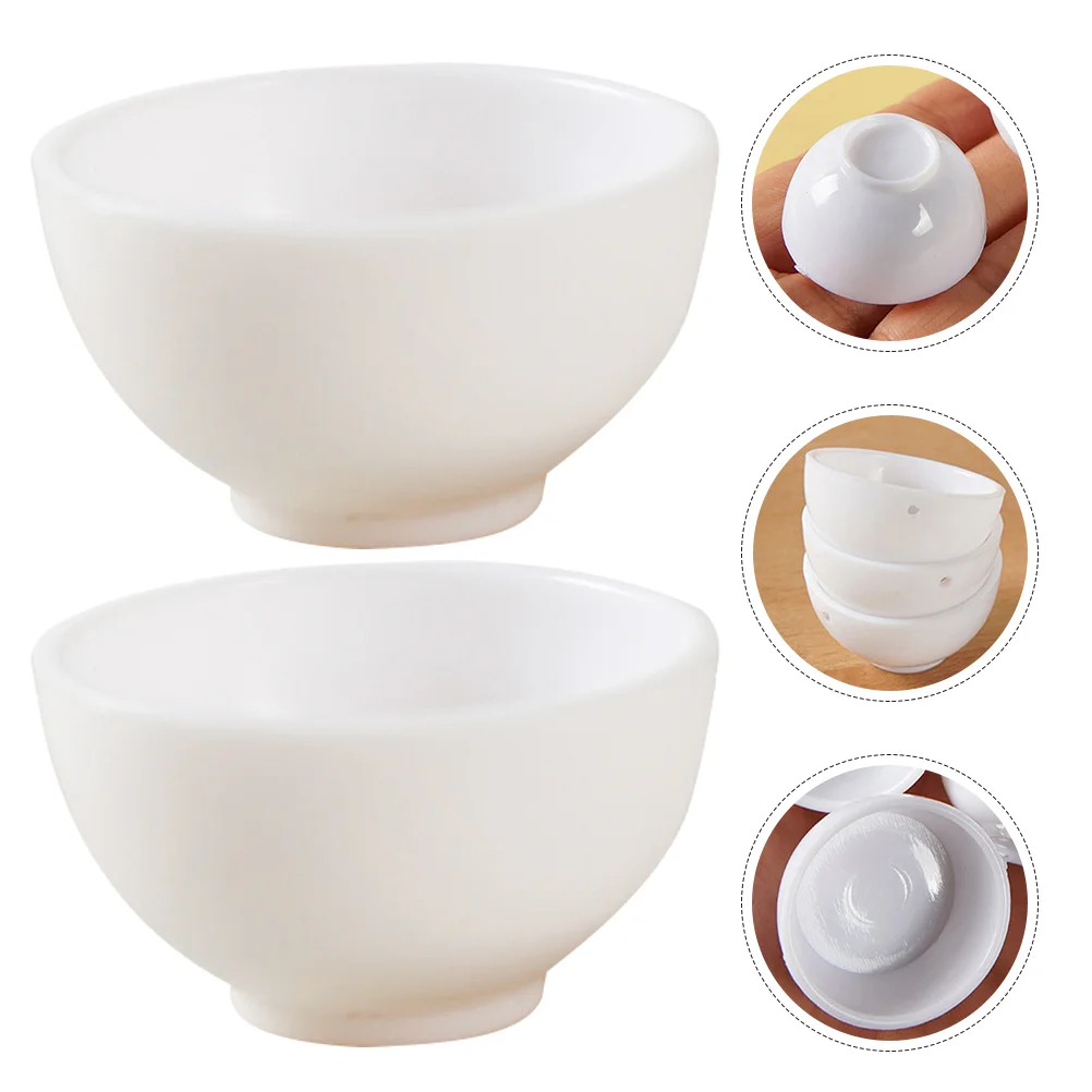 18 Pcs Miniature Food and Play House Bowl Decor Decoration Small Plastic Dolls Tableware Model