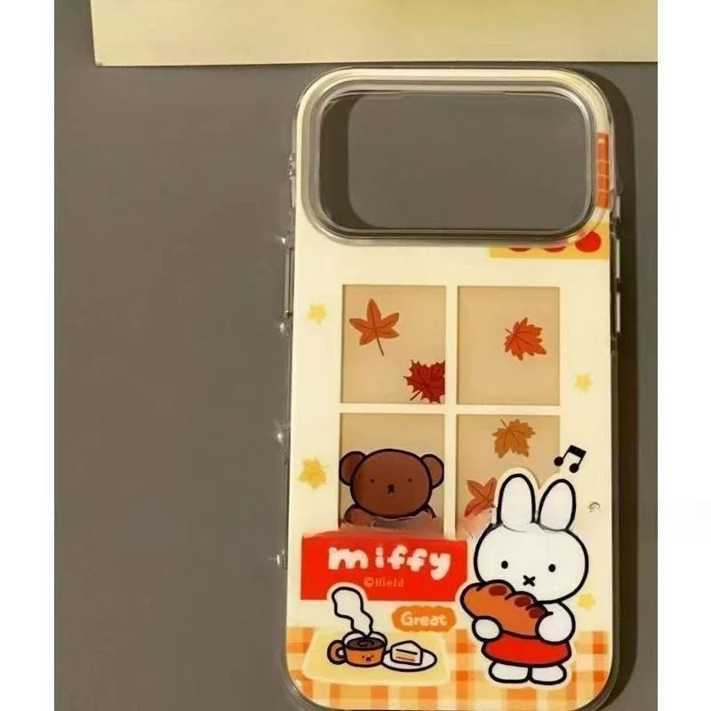 New Kawaii Miffy Phone Case All Inclusive Soft Shell Anti Drop Cartoon Cute Suitable for IPhone 17 16 15 14 13 12 11 Pro Max Air