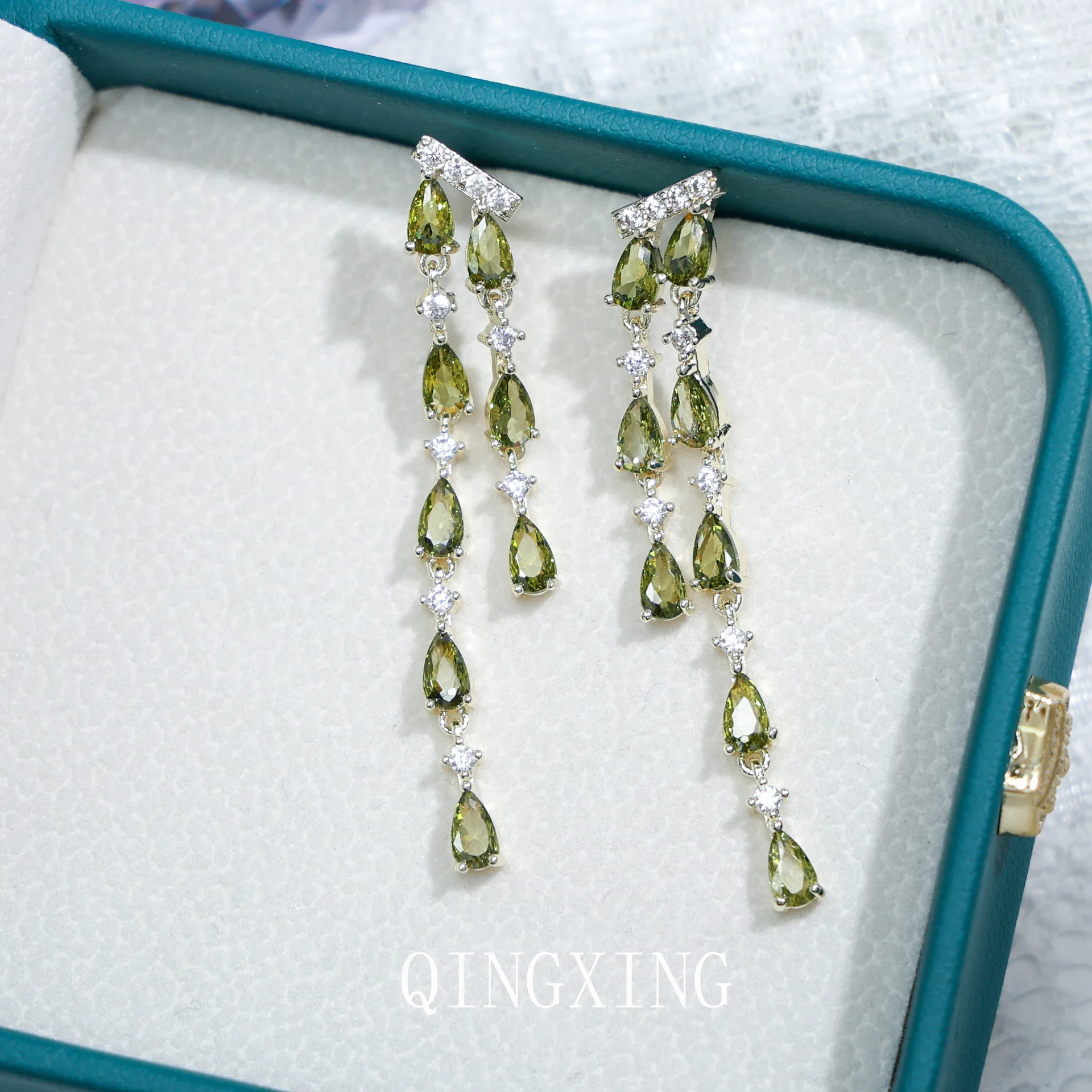 Luxury Tassel Earrings For Women 925 Sliver Zirconia Long Pendant Earrings For Ladies Party Wedding Bridal Earring Accessories