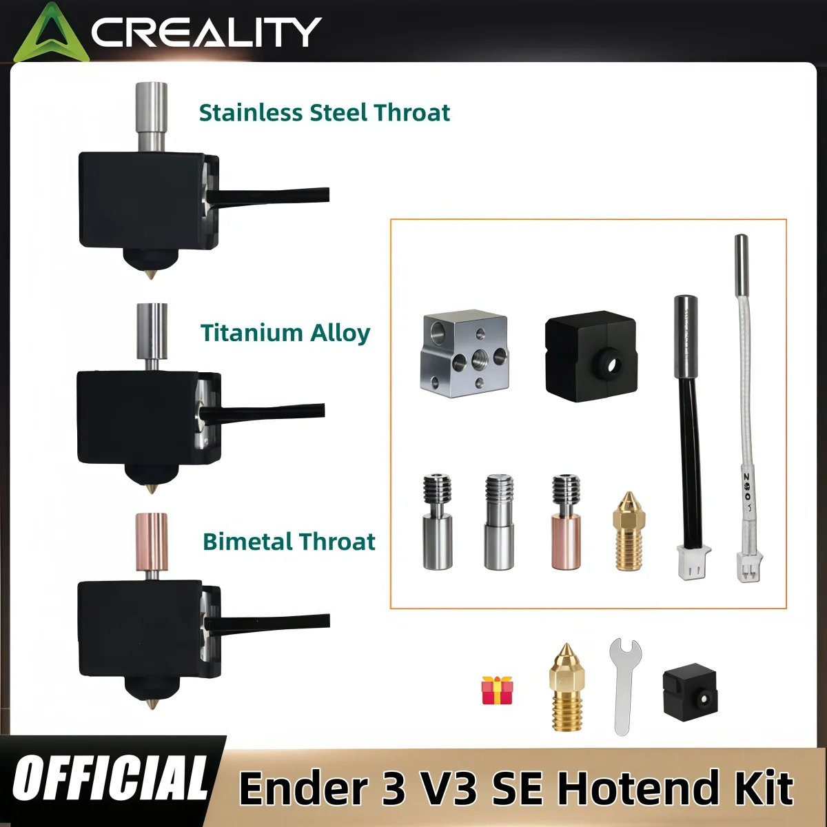 

Creality Ender 3 V3 SE Hotend Kit 24V 40W High Temperature Print Head Heater Block for Creality Ender3 V3 SE Extruder