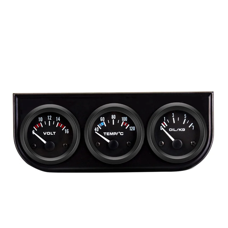 

Three-In-One Triple Meter 2 Inches 52MM Water Temperature Oil Pressure Voltage Car Instrument With Sensor